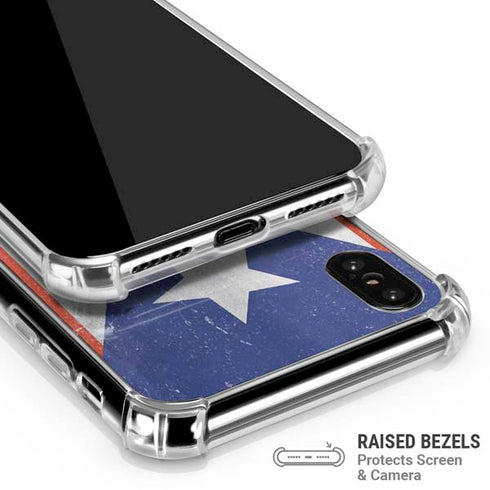 Puerto Rico Flag Distressed iPhone XS Max Clear Case